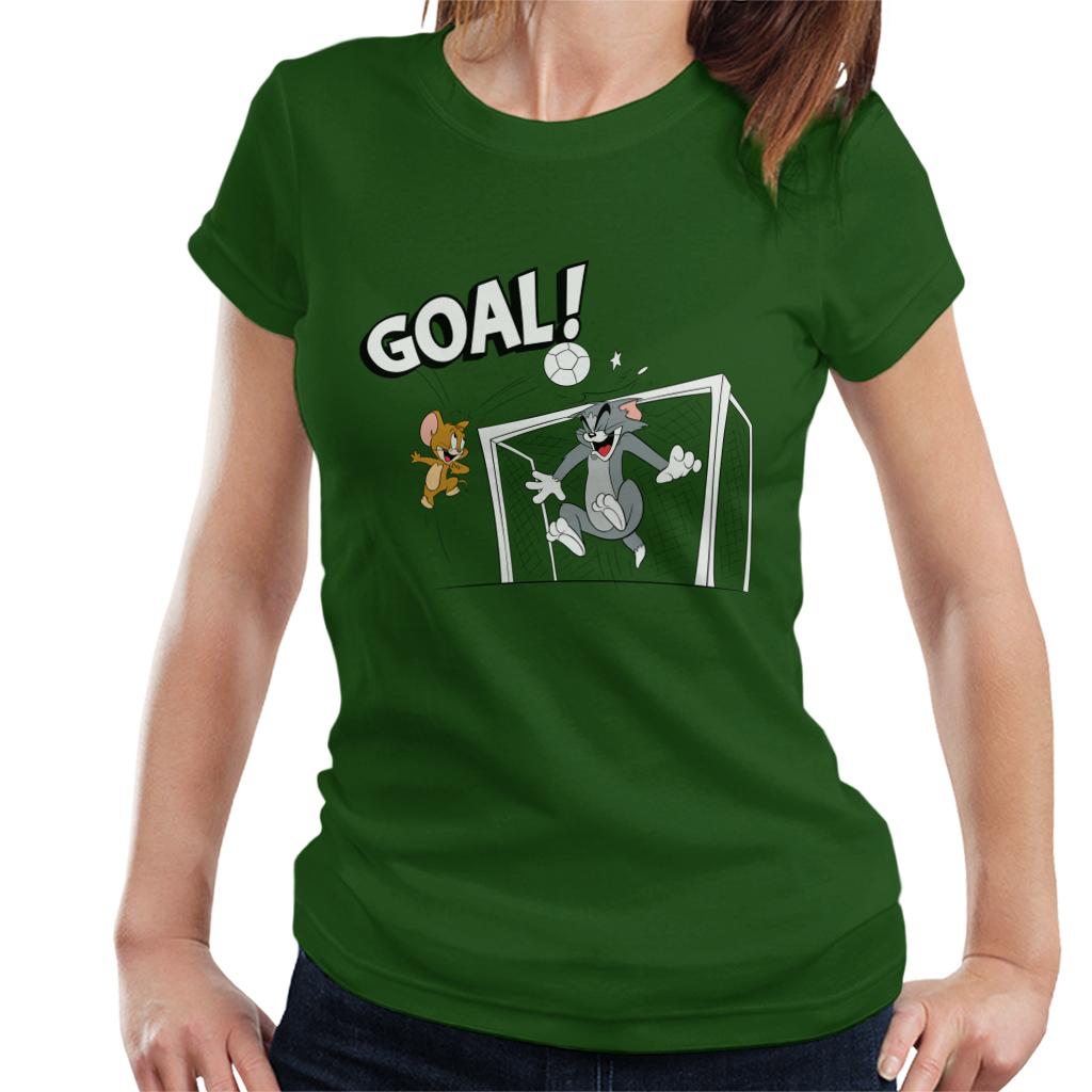 Tom and Jerry Football Back Of The Net Women's T-Shirt-ALL + EVERY