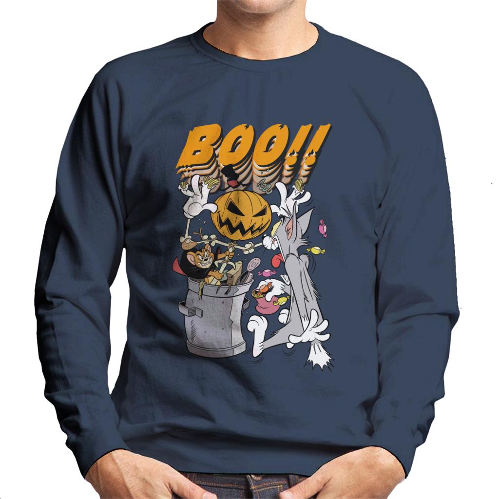 Tom and Jerry Halloween Pumpkin Boom Men's Sweatshirt-ALL + EVERY