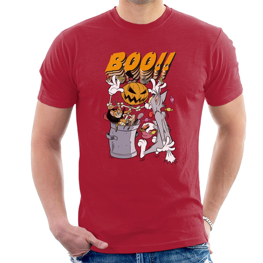 Tom and Jerry Halloween Pumpkin Boom Men's T-Shirt-ALL + EVERY