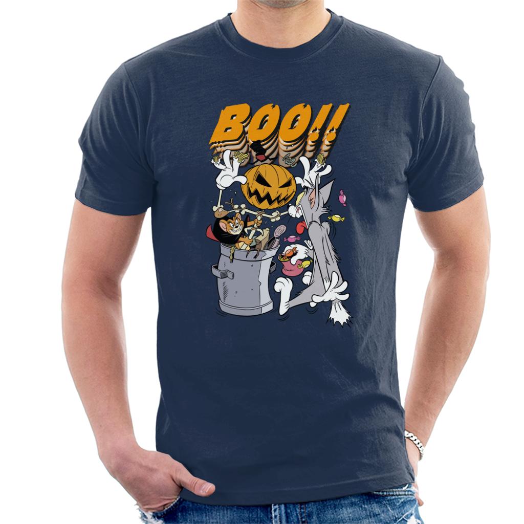 Tom and Jerry Halloween Pumpkin Boom Men's T-Shirt-ALL + EVERY