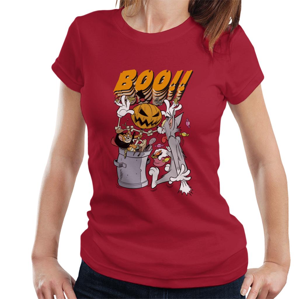 Tom and Jerry Halloween Pumpkin Boom Women's T-Shirt-ALL + EVERY