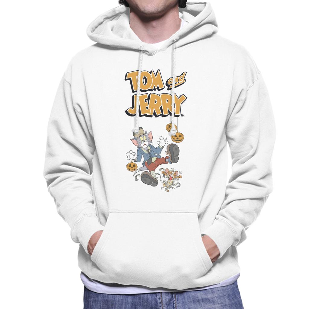 Tom and Jerry Halloween Mummified Men's Hooded Sweatshirt-ALL + EVERY