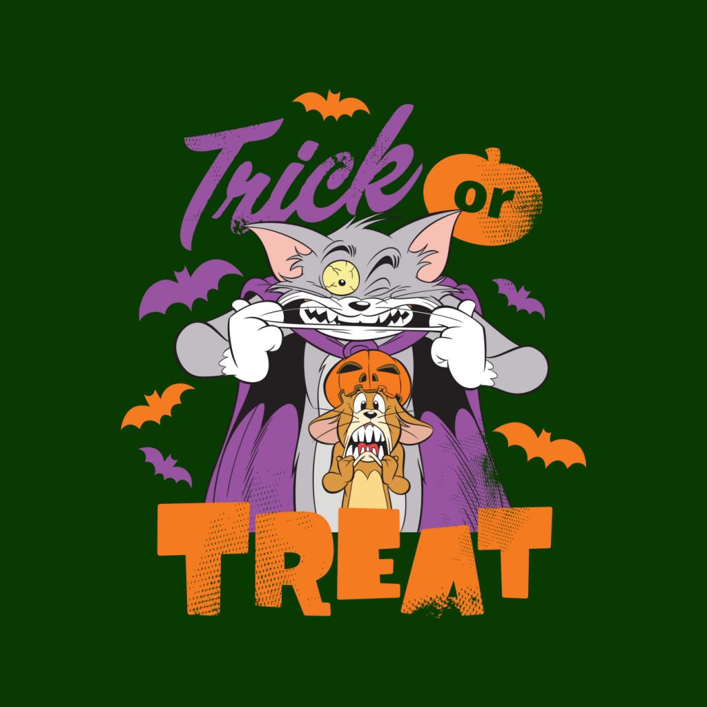 Tom and Jerry Halloween Trick Or Treat Scary Face Men's T-Shirt-ALL + EVERY