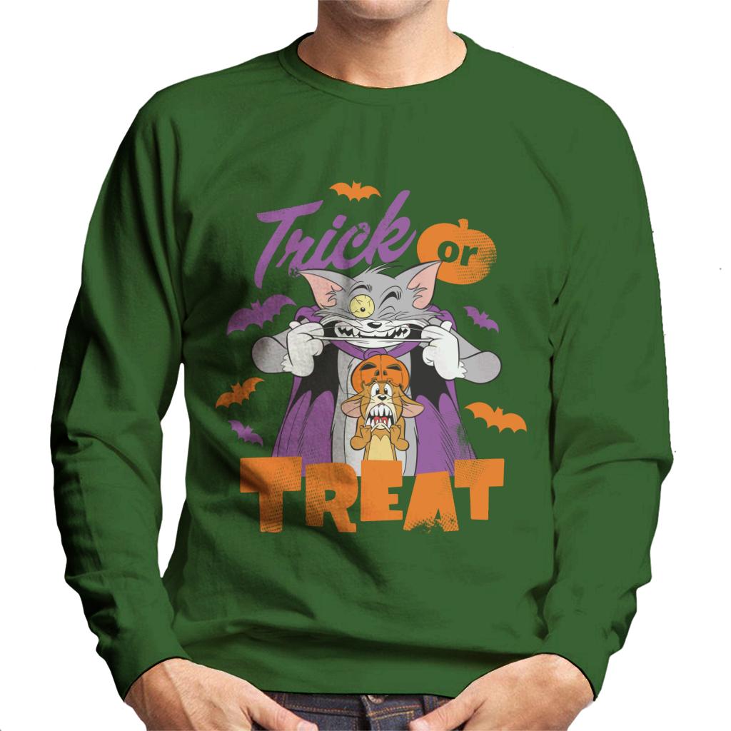 Tom and Jerry Halloween Trick Or Treat Scary Face Men's Sweatshirt-ALL + EVERY