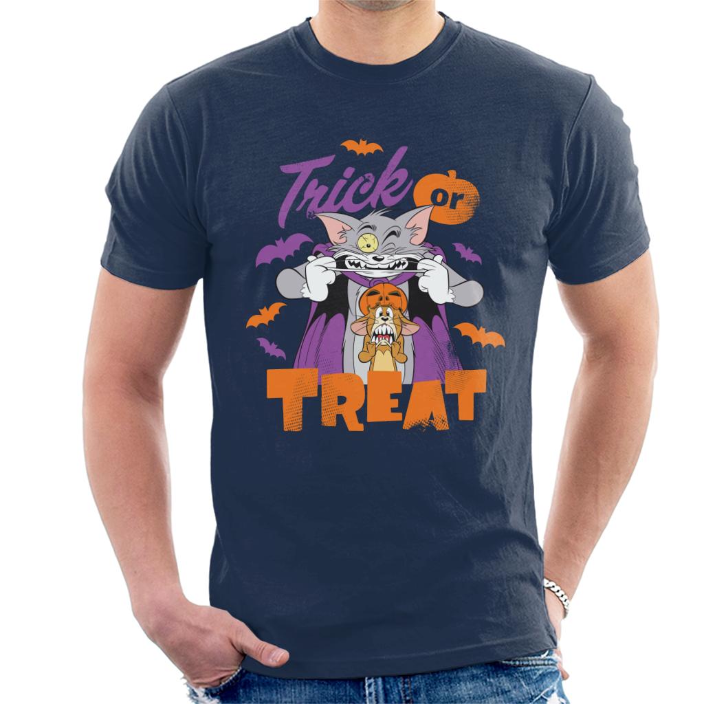 Tom and Jerry Halloween Trick Or Treat Scary Face Men's T-Shirt-ALL + EVERY