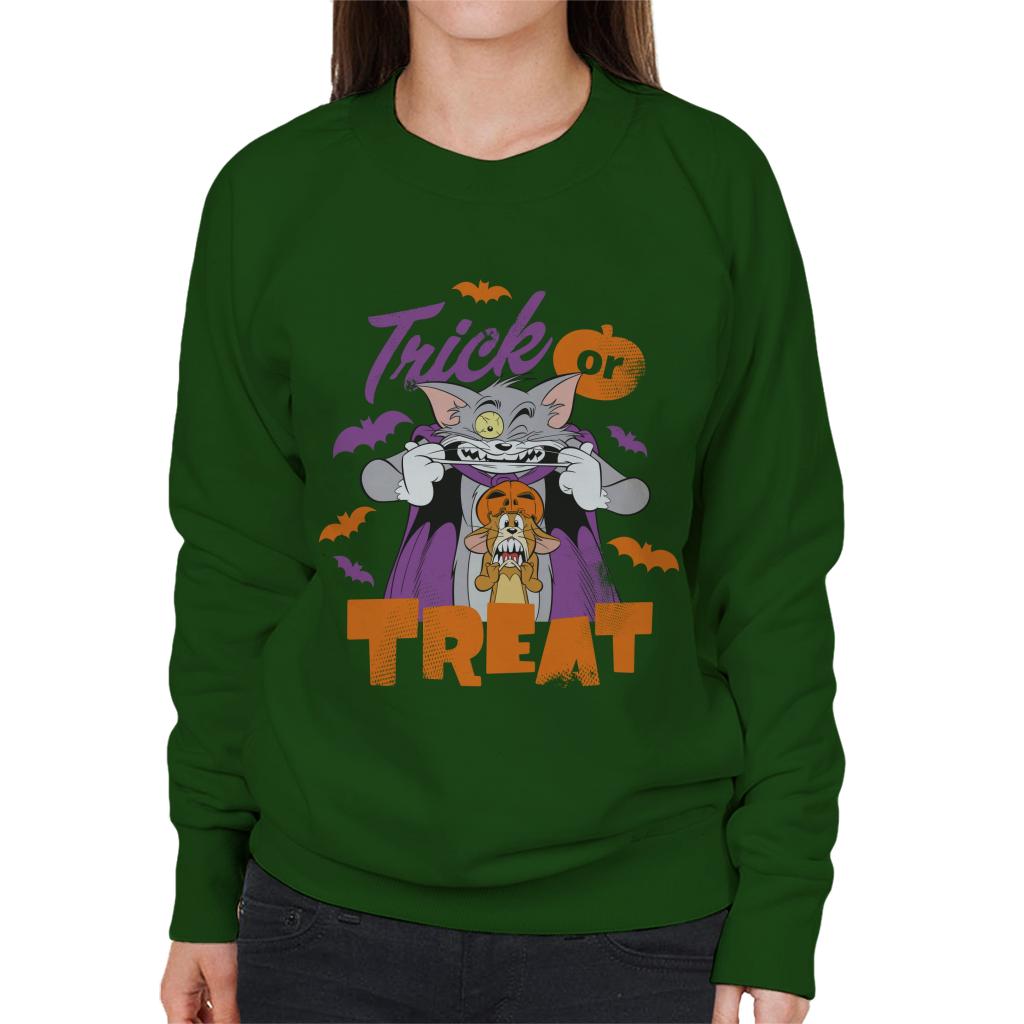 Tom and Jerry Halloween Trick Or Treat Scary Face Women's Sweatshirt-ALL + EVERY