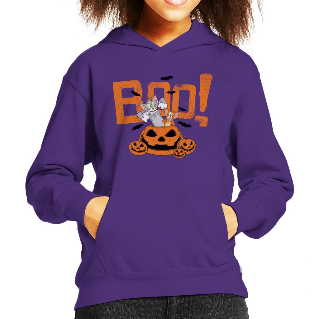 Tom and Jerry Halloween Boo Pumpkin Surprise Kid's Hooded Sweatshirt-ALL + EVERY