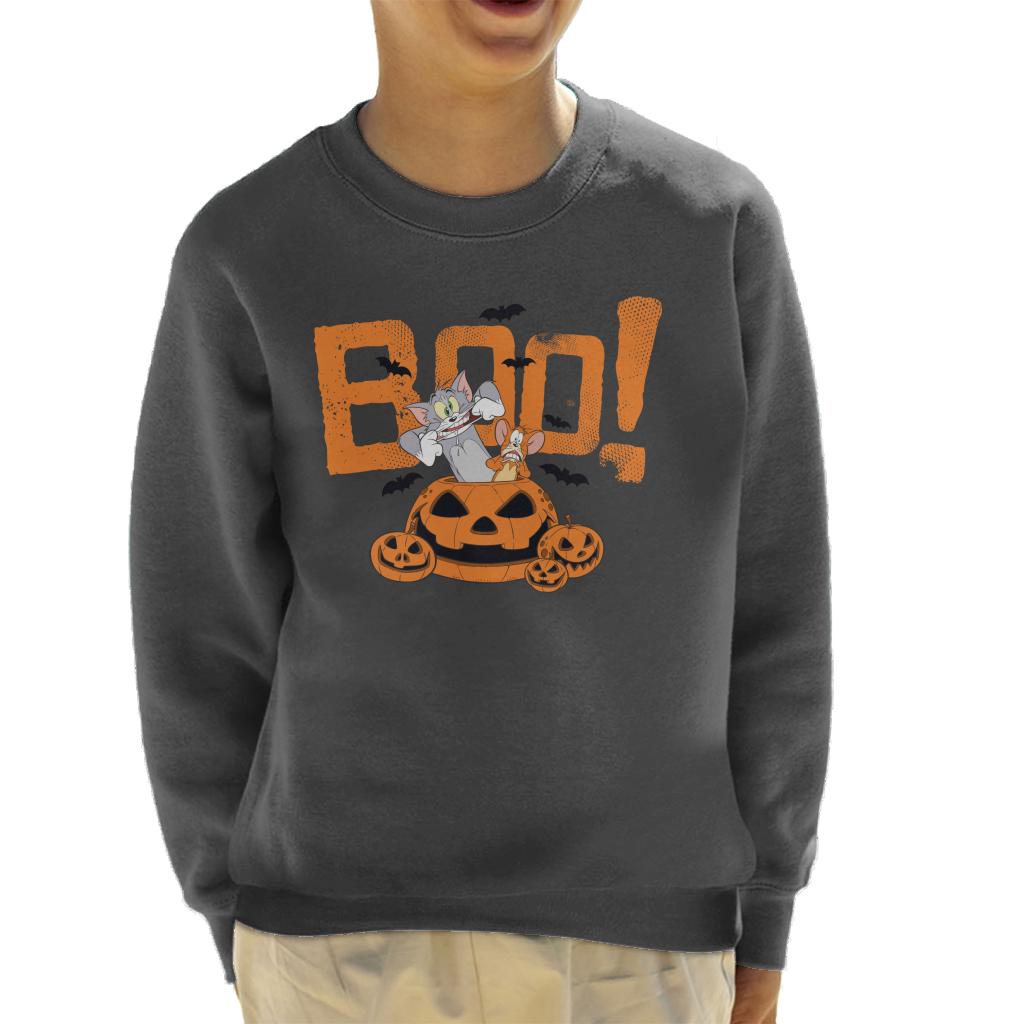 Tom and Jerry Halloween Boo Pumpkin Surprise Kid's Sweatshirt-ALL + EVERY