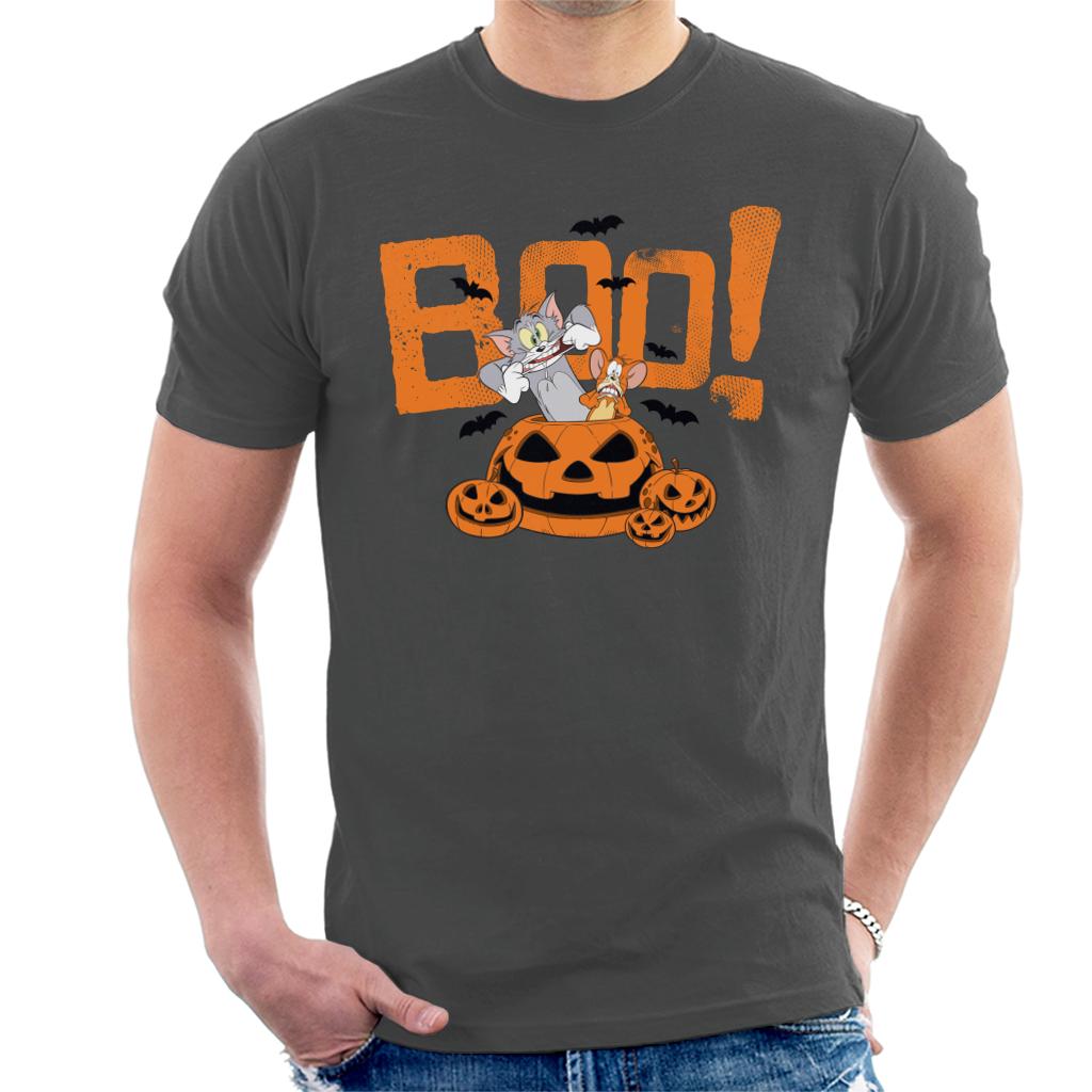 Tom and Jerry Halloween Boo Pumpkin Surprise Men's T-Shirt-ALL + EVERY