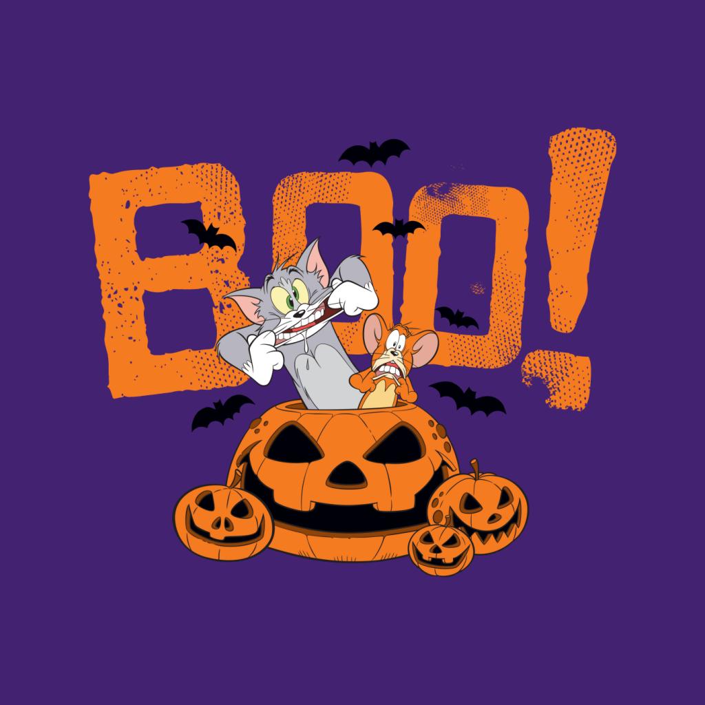 Tom and Jerry Halloween Boo Pumpkin Surprise Women's T-Shirt-ALL + EVERY