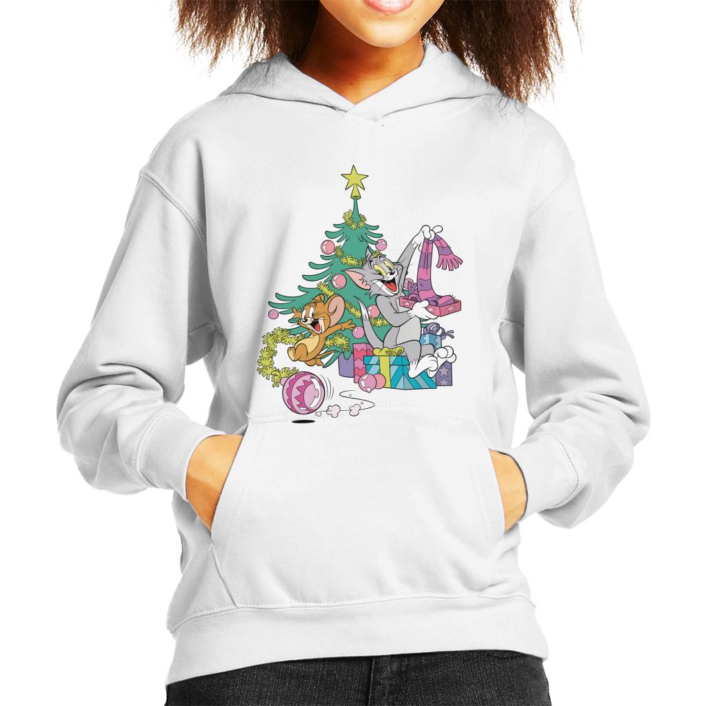 Tom and Jerry Christmas Festive Morning Kid's Hooded Sweatshirt-ALL + EVERY