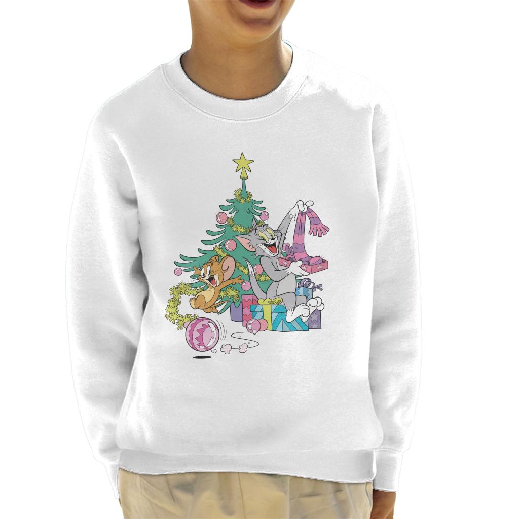 Tom and Jerry Christmas Festive Morning Kid's Sweatshirt-ALL + EVERY