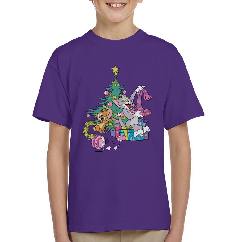 Tom and Jerry Christmas Festive Morning Kid's T-Shirt-ALL + EVERY