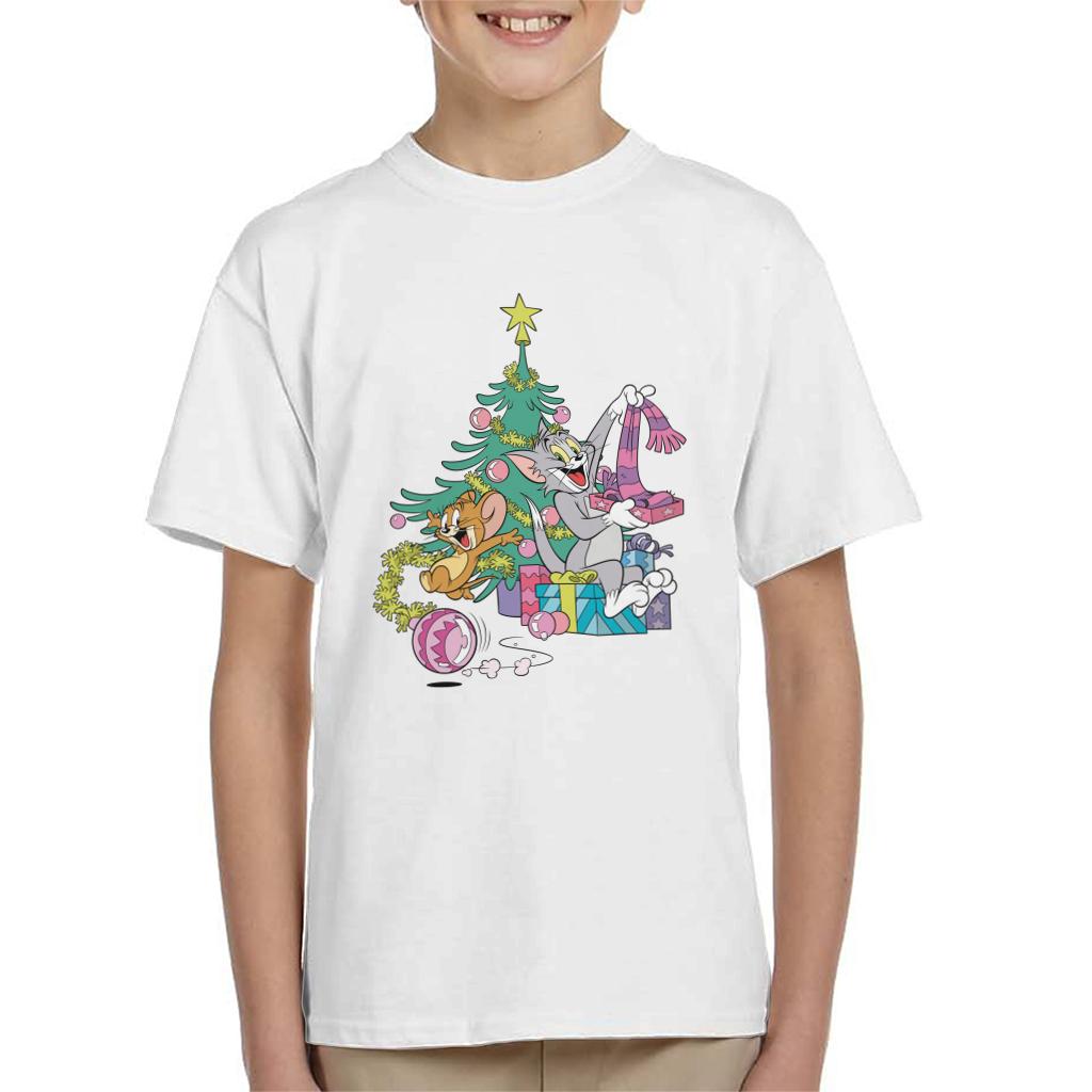 Tom and Jerry Christmas Festive Morning Kid's T-Shirt-ALL + EVERY