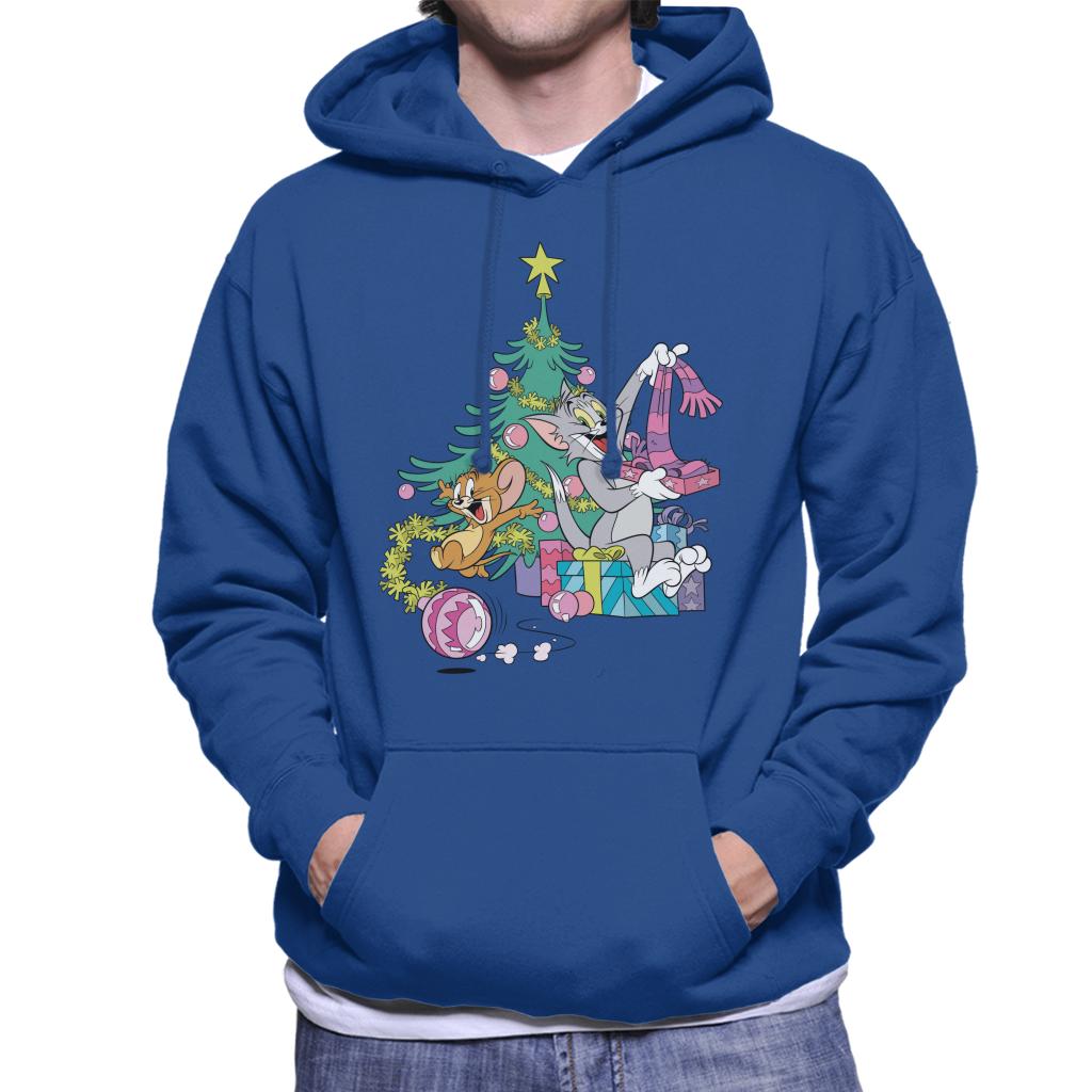 Tom and Jerry Christmas Festive Morning Men's Hooded Sweatshirt-ALL + EVERY