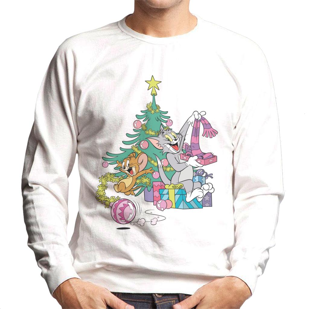 Tom and Jerry Christmas Festive Morning Men's Sweatshirt-ALL + EVERY