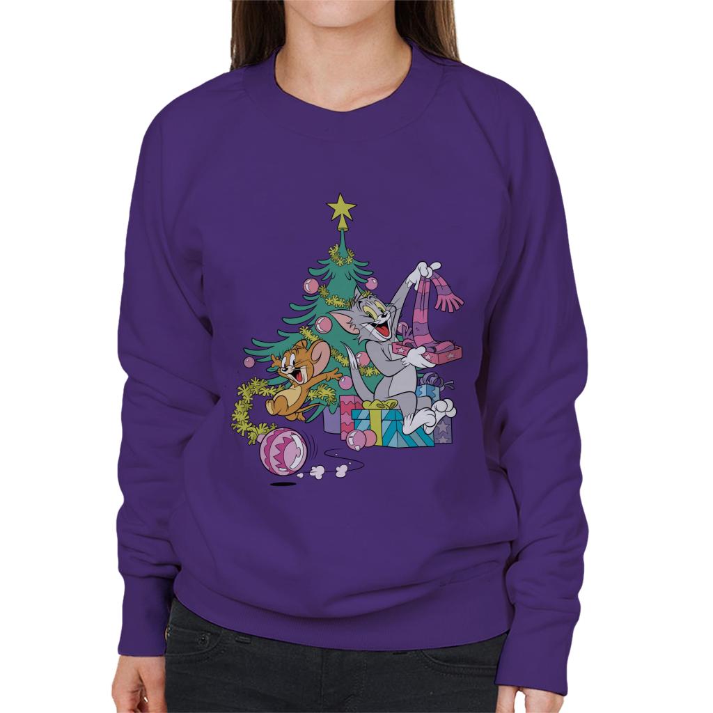 Tom and Jerry Christmas Festive Morning Women's Sweatshirt-ALL + EVERY