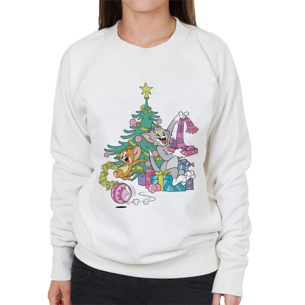 Tom and Jerry Christmas Festive Morning Women's Sweatshirt-ALL + EVERY