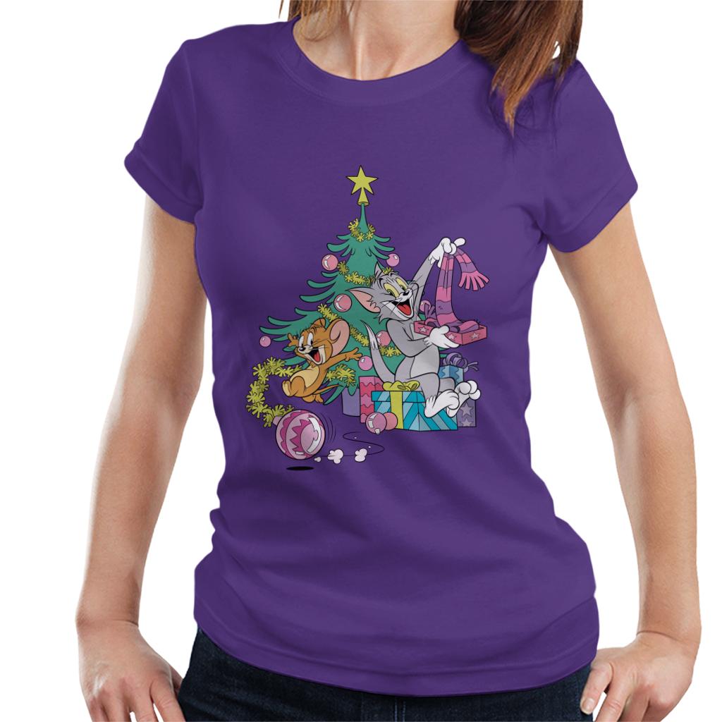 Tom and Jerry Christmas Festive Morning Women's T-Shirt-ALL + EVERY