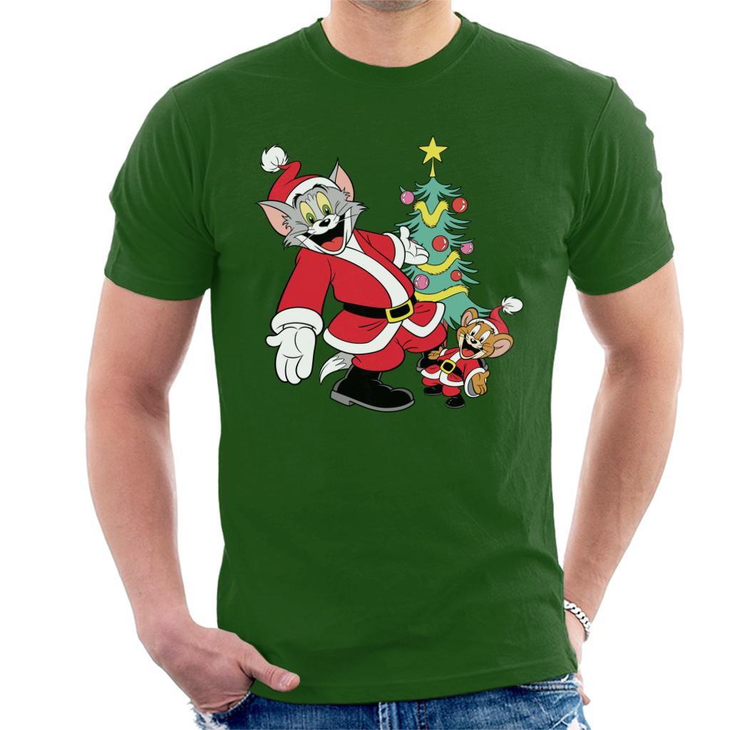 Tom and Jerry Christmas Festive Tree Men's T-Shirt-ALL + EVERY