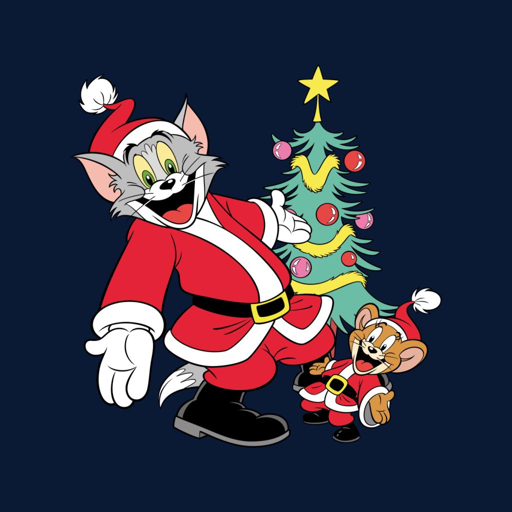 Tom and Jerry Christmas Festive Tree Kid's T-Shirt-ALL + EVERY