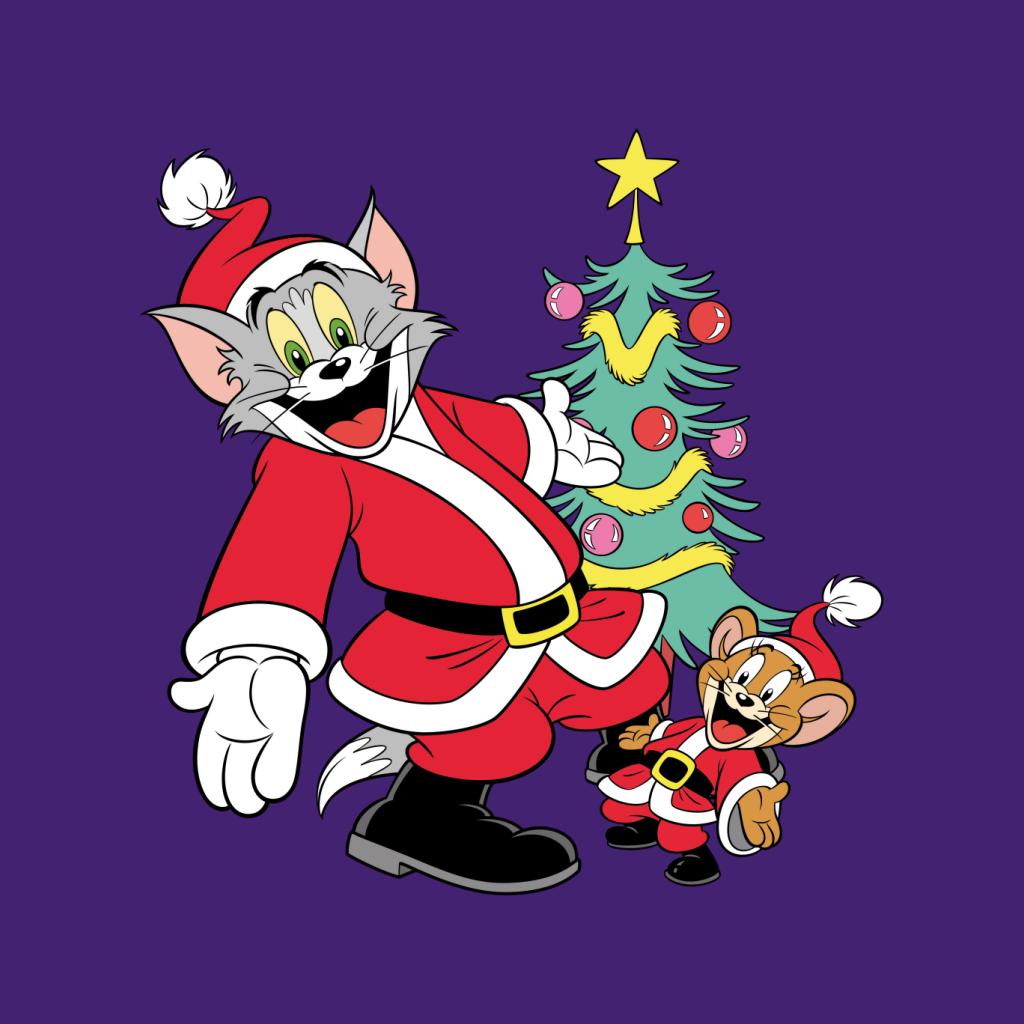 Tom and Jerry Christmas Festive Tree Kid's T-Shirt-ALL + EVERY