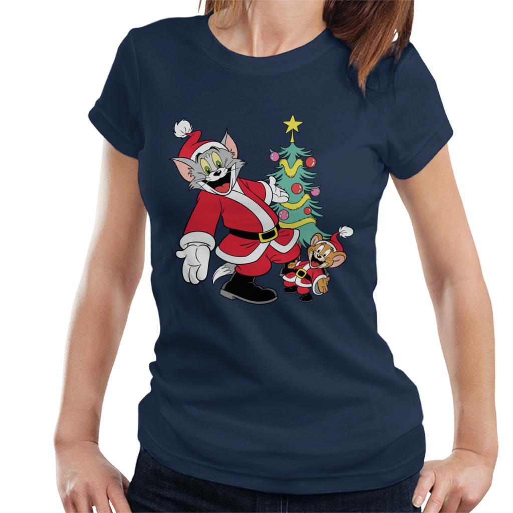 Tom and Jerry Christmas Festive Tree Women's T-Shirt-ALL + EVERY