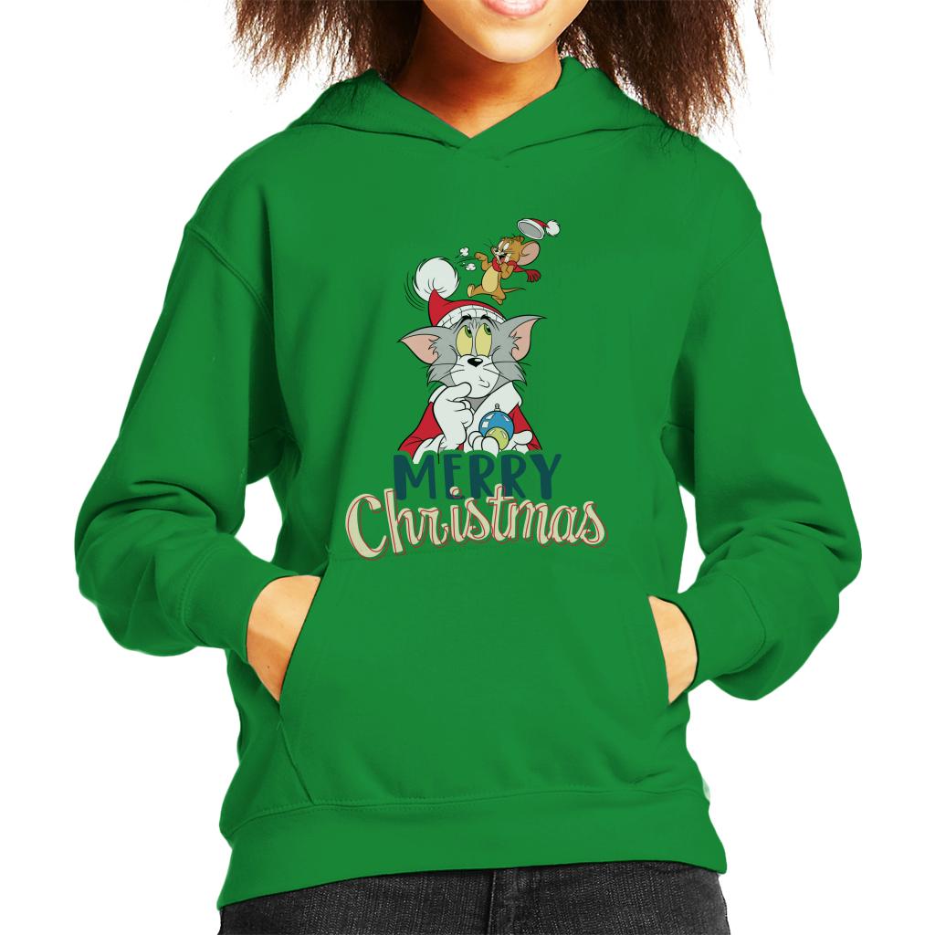 Tom and Jerry Christmas Merry Xmas Kid's Hooded Sweatshirt-ALL + EVERY