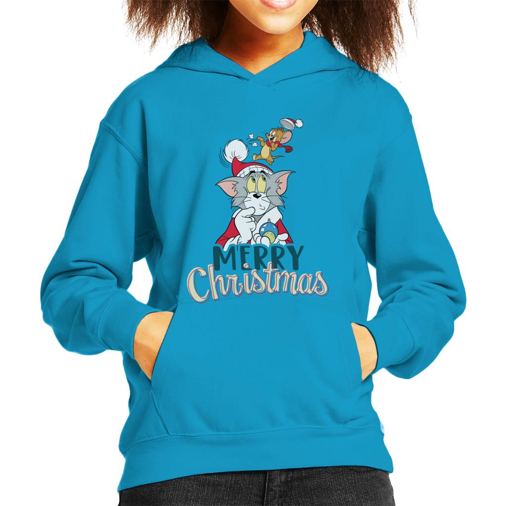 Tom and Jerry Christmas Merry Xmas Kid's Hooded Sweatshirt-ALL + EVERY