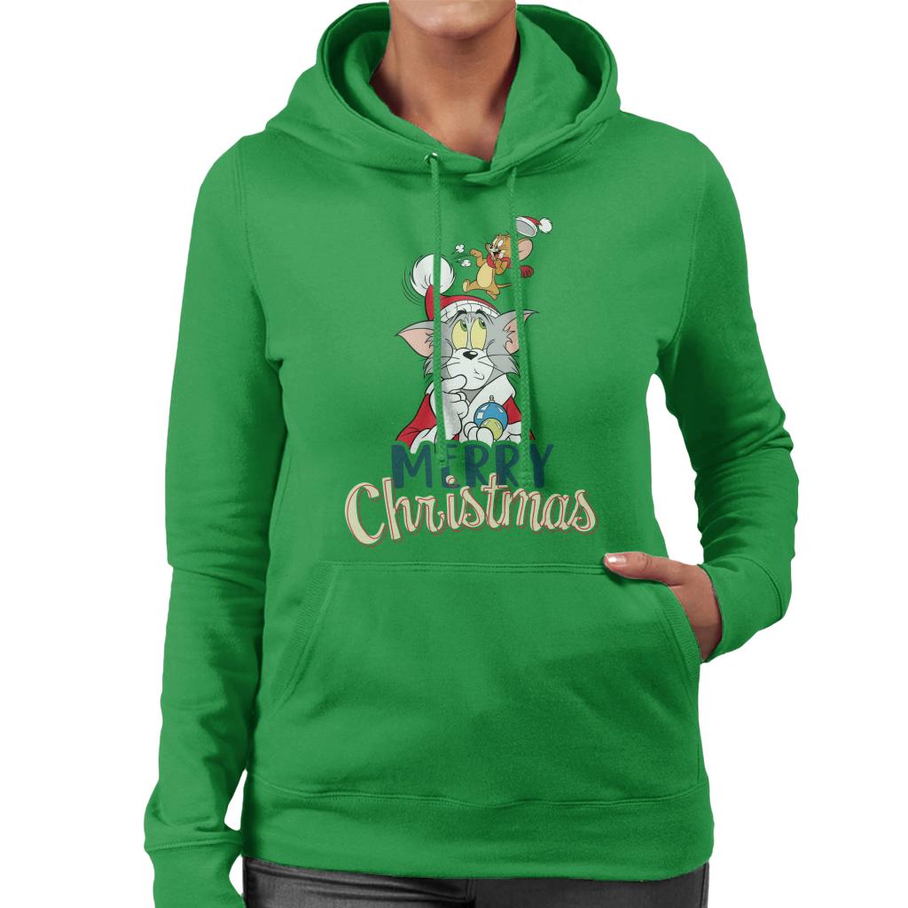 Tom and Jerry Christmas Merry Xmas Women's Hooded Sweatshirt-ALL + EVERY