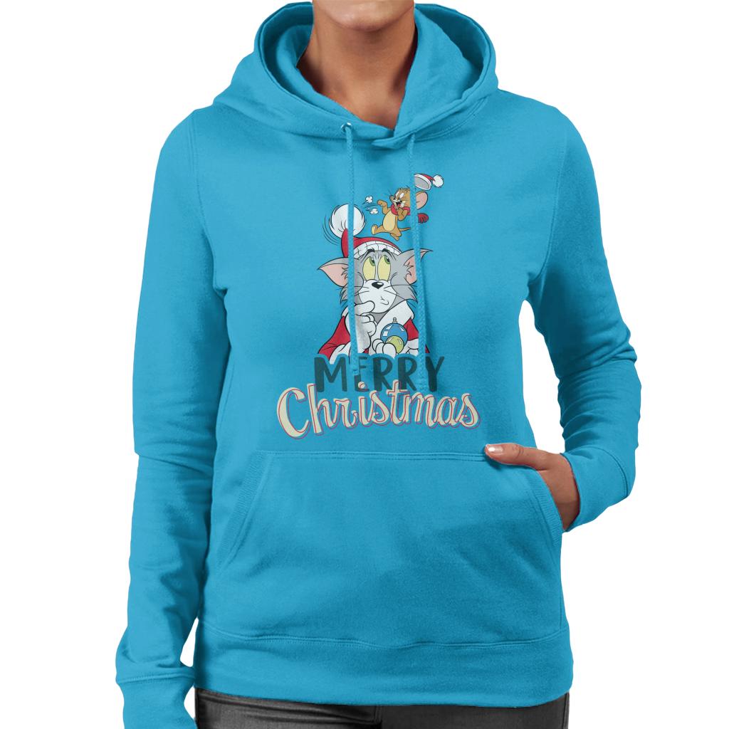 Tom and Jerry Christmas Merry Xmas Women's Hooded Sweatshirt-ALL + EVERY