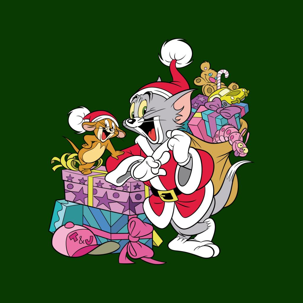 Tom and Jerry Christmas Festive Sacks Men's T-Shirt-ALL + EVERY