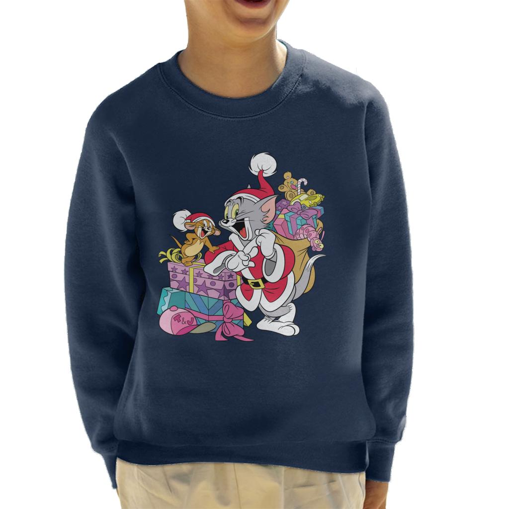 Tom and Jerry Christmas Festive Sacks Kid's Sweatshirt-ALL + EVERY