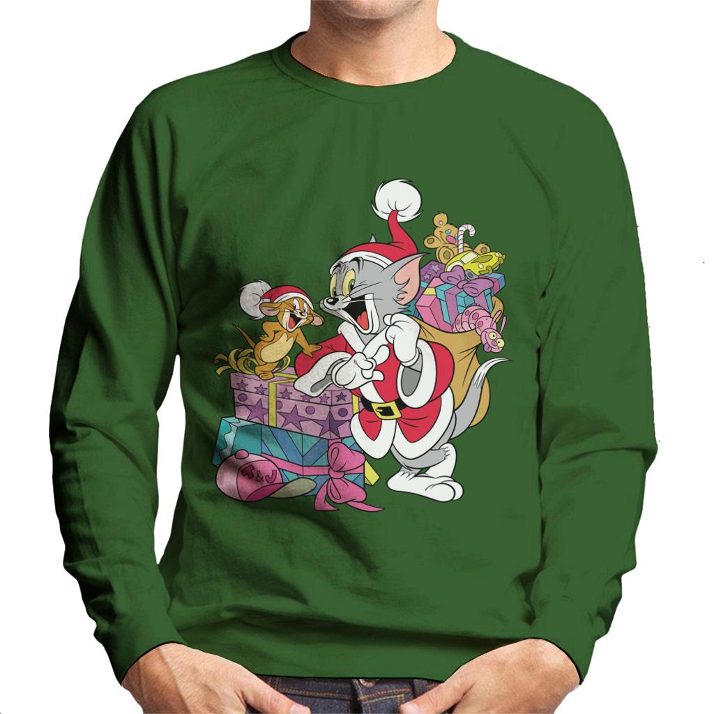 Tom and Jerry Christmas Festive Sacks Men's Sweatshirt-ALL + EVERY