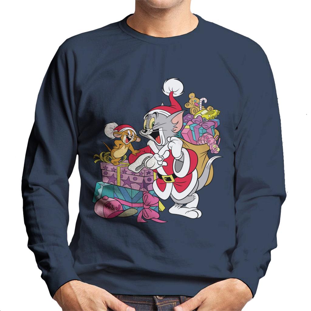 Tom and Jerry Christmas Festive Sacks Men's Sweatshirt-ALL + EVERY