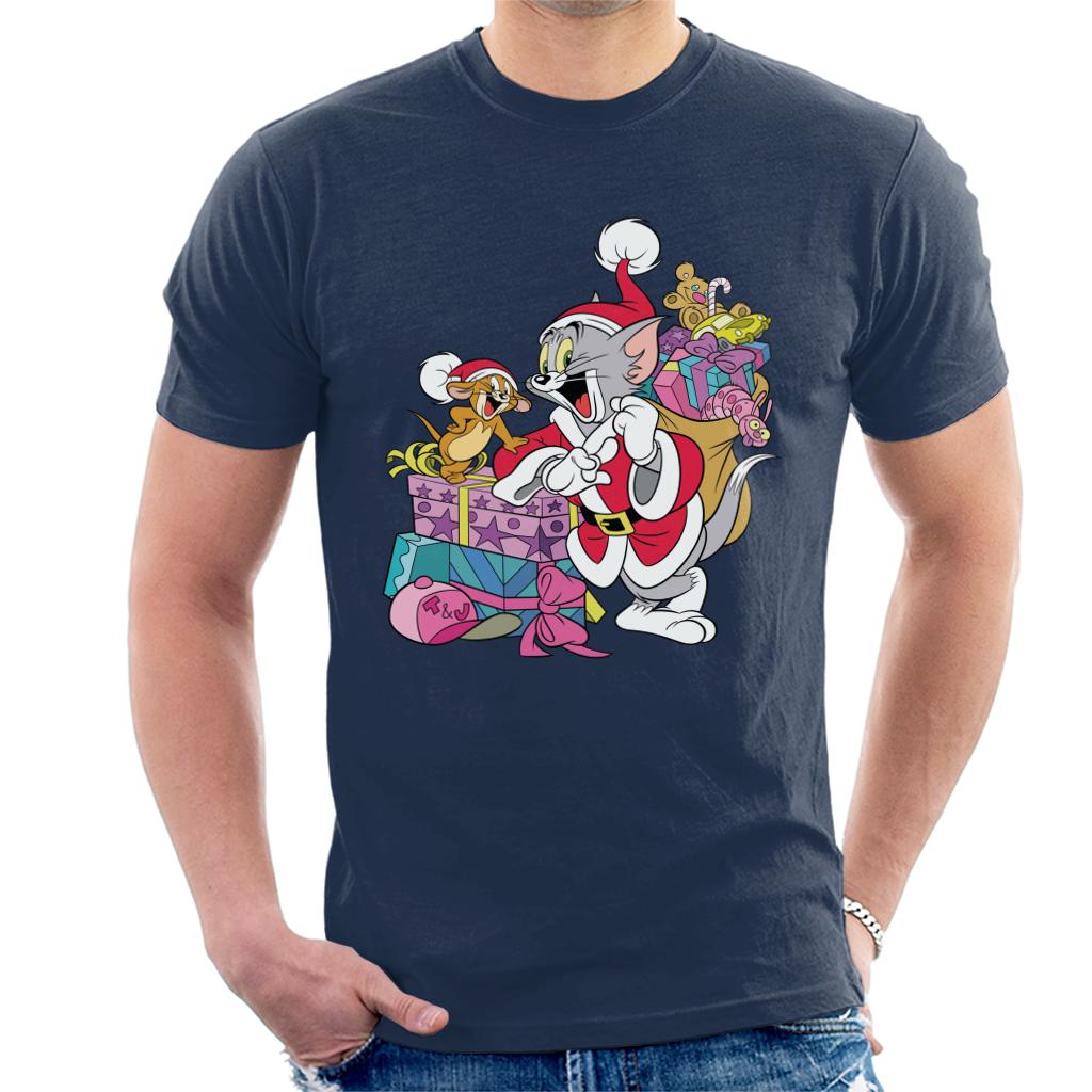 Tom and Jerry Christmas Festive Sacks Men's T-Shirt-ALL + EVERY