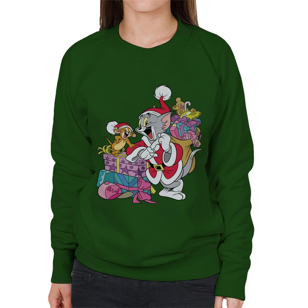 Tom and Jerry Christmas Festive Sacks Women's Sweatshirt-ALL + EVERY