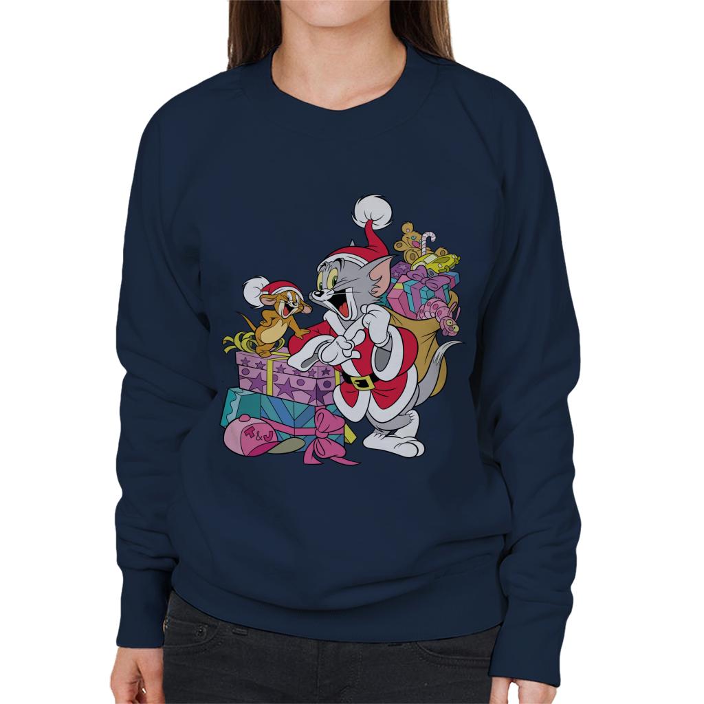 Tom and Jerry Christmas Festive Sacks Women's Sweatshirt-ALL + EVERY