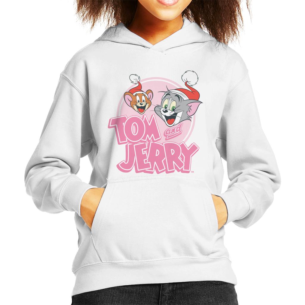 Tom and Jerry Christmas Wearing Festive Hats Kid's Hooded Sweatshirt-ALL + EVERY