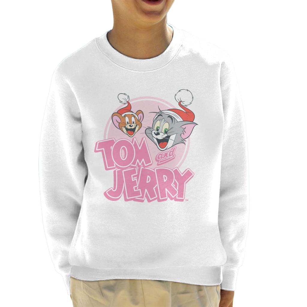 Tom and Jerry Christmas Wearing Festive Hats Kid's Sweatshirt-ALL + EVERY