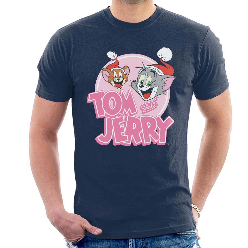 Tom and Jerry Christmas Wearing Festive Hats Men's T-Shirt-ALL + EVERY