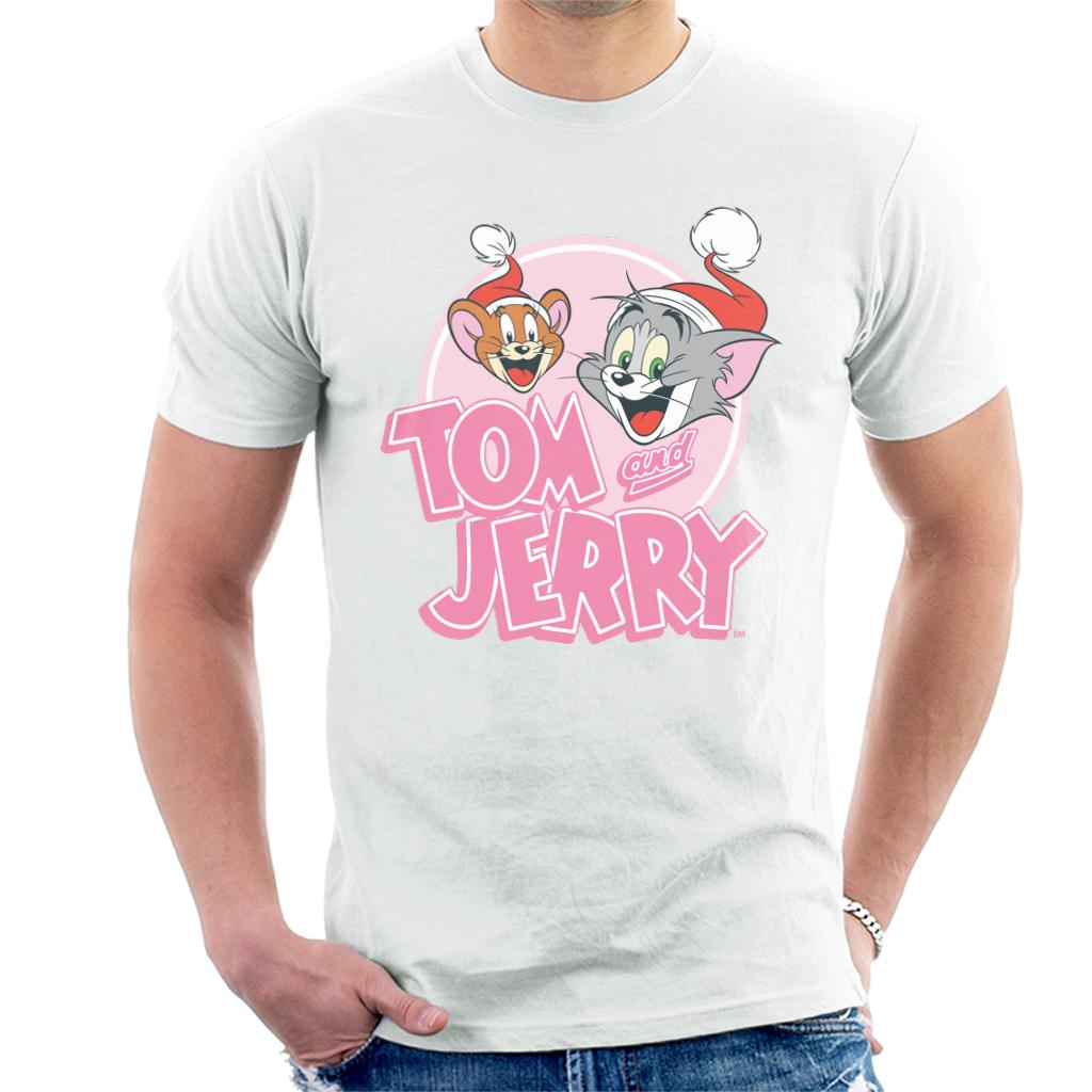 Tom and Jerry Christmas Wearing Festive Hats Men's T-Shirt-ALL + EVERY