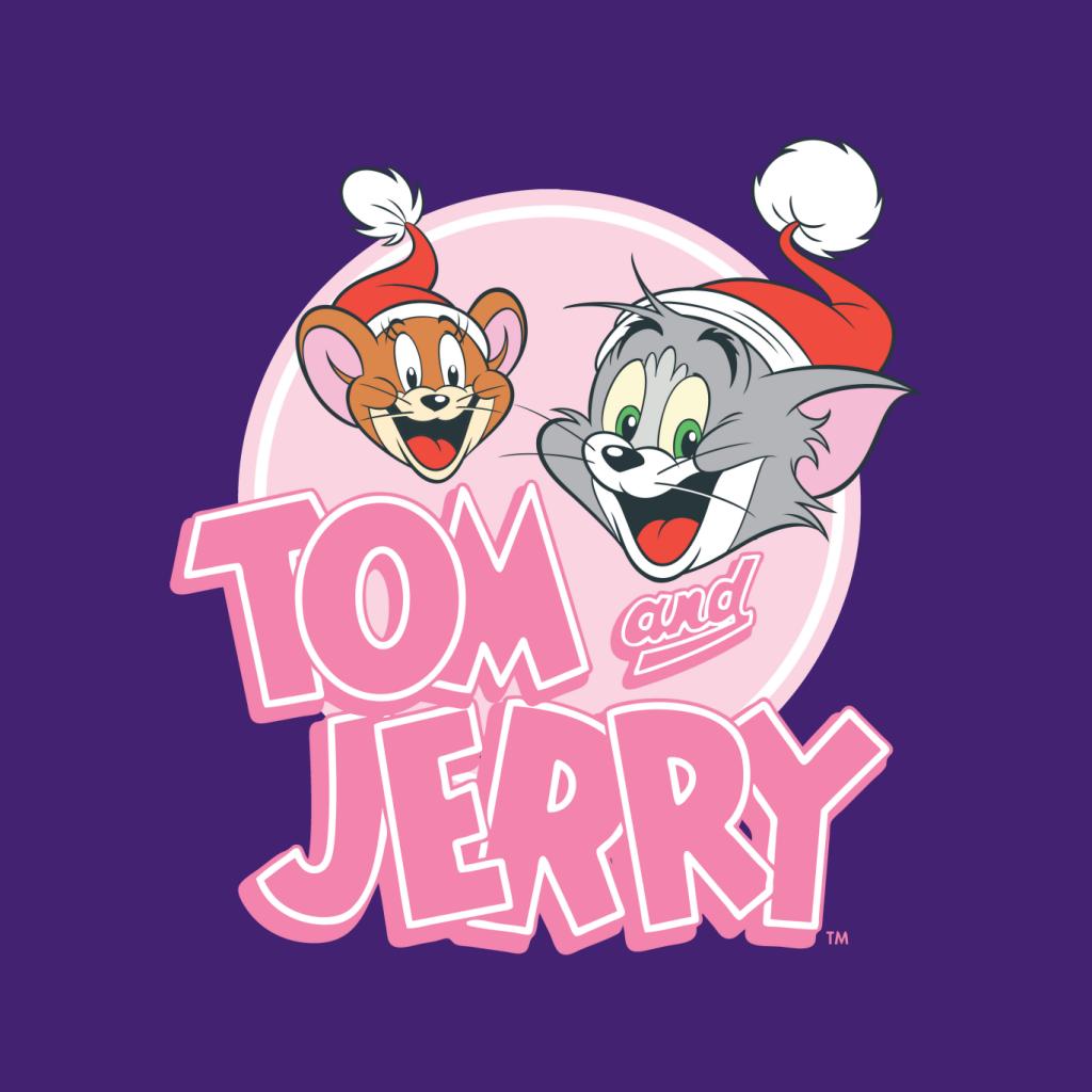 Tom and Jerry Christmas Wearing Festive Hats Women's Hooded Sweatshirt-ALL + EVERY