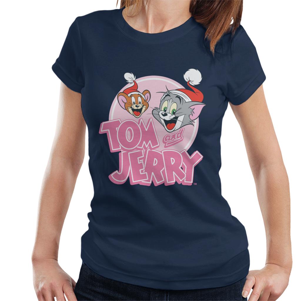 Tom and Jerry Christmas Wearing Festive Hats Women's T-Shirt-ALL + EVERY