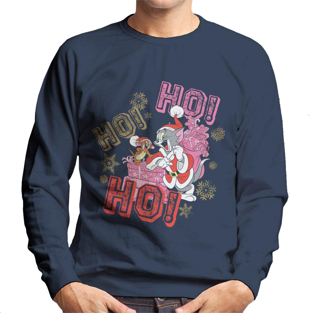 Tom and Jerry Christmas Ho Ho Ho Men's Sweatshirt-ALL + EVERY