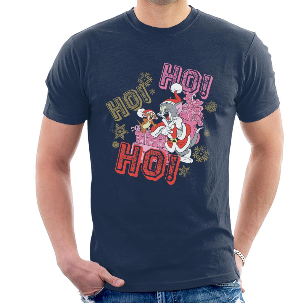 Tom and Jerry Christmas Ho Ho Ho Men's T-Shirt-ALL + EVERY