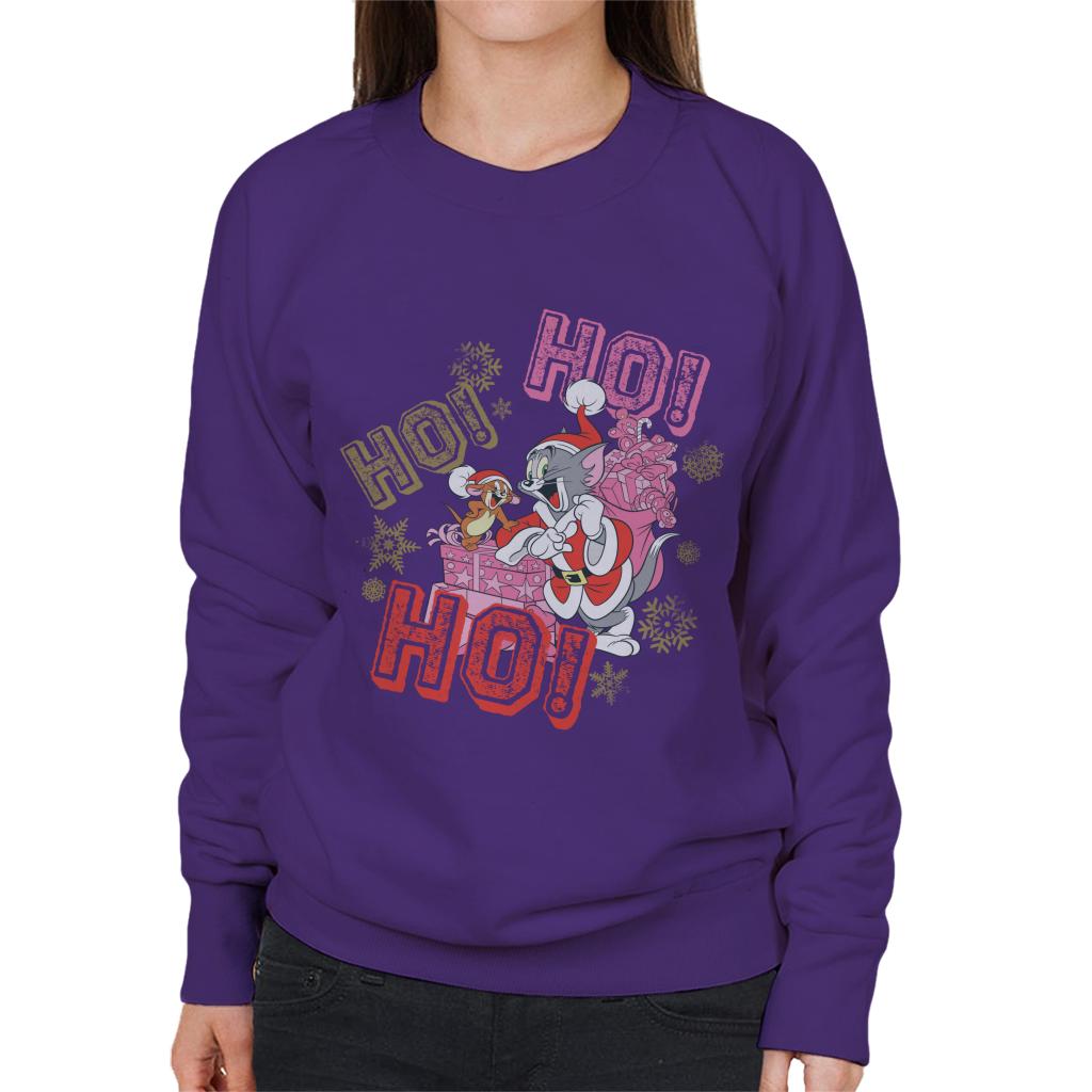 Tom and Jerry Christmas Ho Ho Ho Women's Sweatshirt-ALL + EVERY