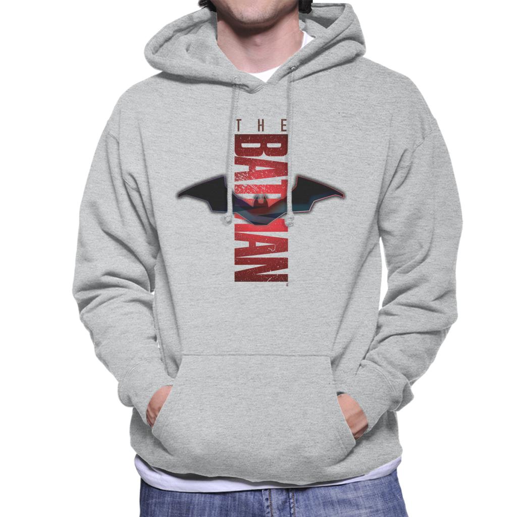 The Batman Red Shadows Logo Men's Hooded Sweatshirt-ALL + EVERY