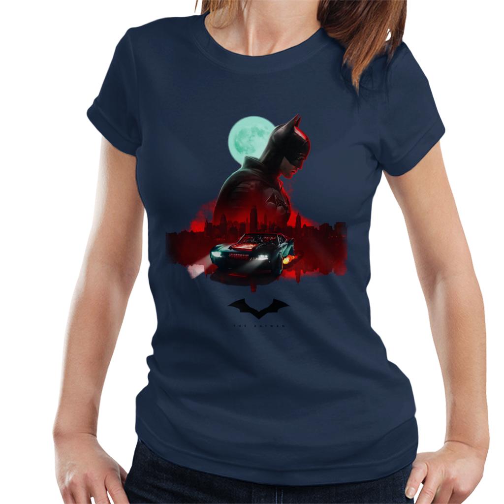 The Batman Gotham City Moon Montage Women's T-Shirt-ALL + EVERY