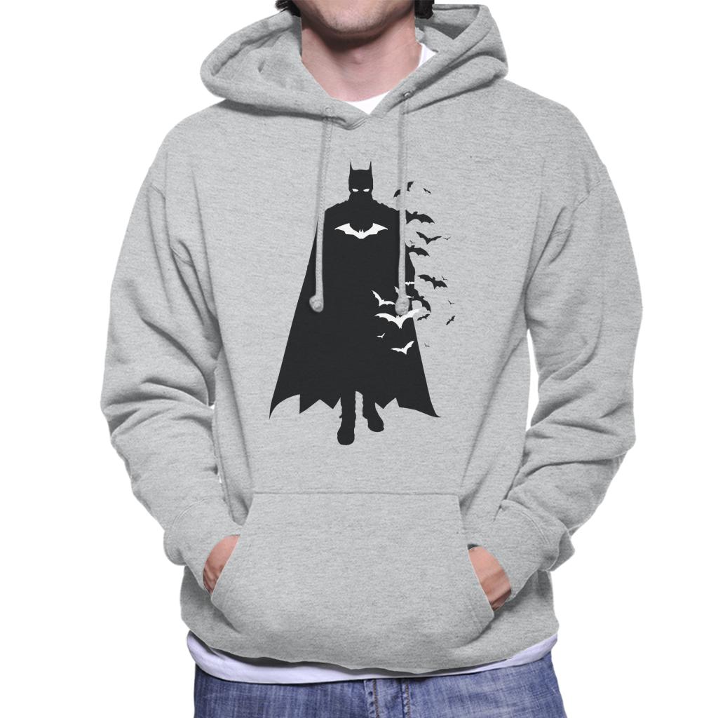 The Batman Silhouette White Bats Men's Hooded Sweatshirt-ALL + EVERY